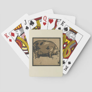 Baraja De Cartas Cerdo - Ilustracion de animales cuadrados