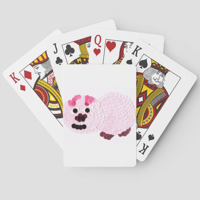Baraja De Cartas Cerdo rosa (Reverso)