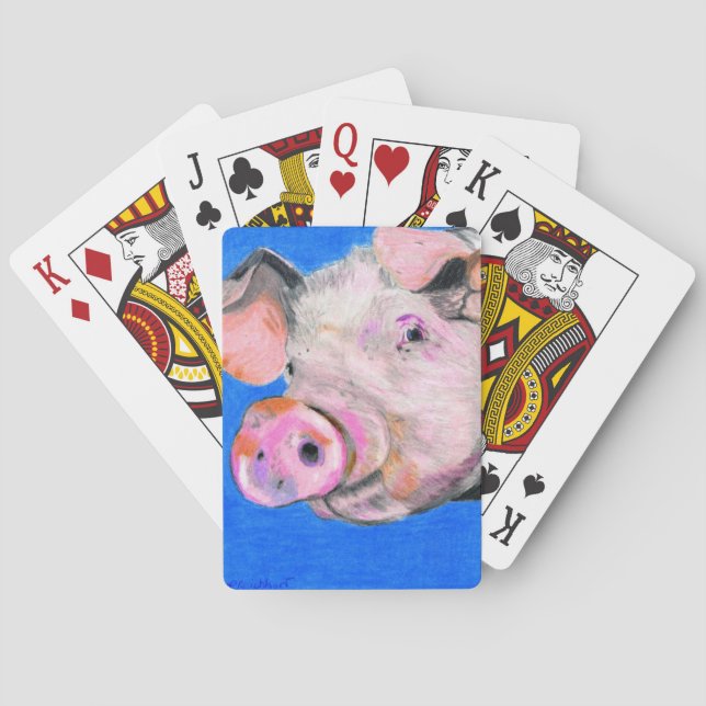 Baraja De Cartas Cerdo rosa (Reverso)
