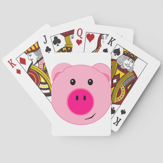 Baraja De Cartas Cerdo rosado lindo (Reverso)