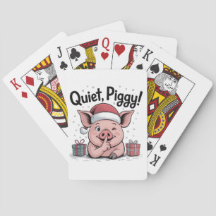 Baraja De Cartas Cerdo Tranquilo Navidad Sombrero Santa demócrata