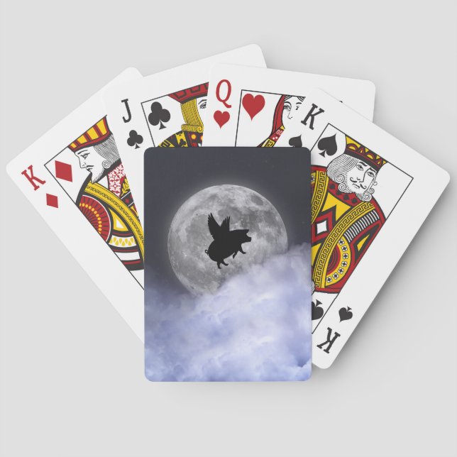 Baraja De Cartas Cerdos voladores nocturnos (Reverso)