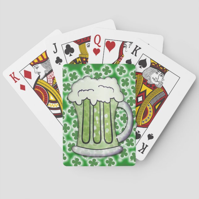 Baraja De Cartas Cerveza verde afortunada (Reverso)