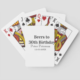 Baraja De Cartas Cervezas hasta el cumpleaños 30 nombre fecha hombr