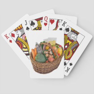Baraja De Cartas Cesta de compras con alimentos, frutas y verduras