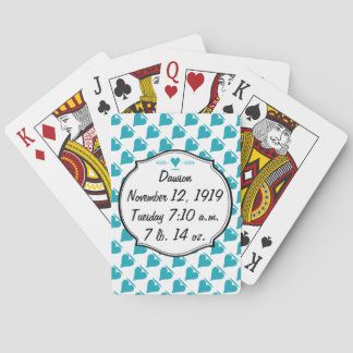 Baraja De Cartas Chalkboard Turquiose Aqua Heart Baby Boy