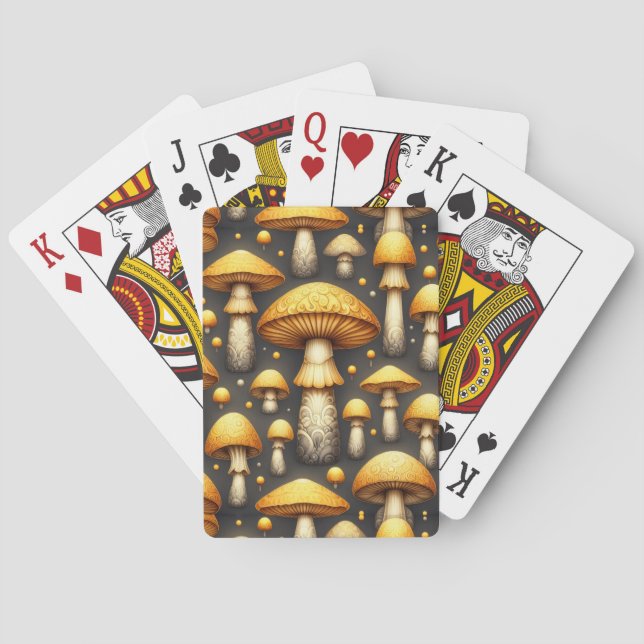 Baraja De Cartas Champiñones Dorados (Reverso)