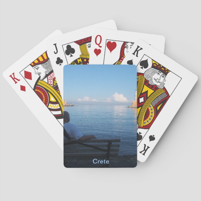 Baraja De Cartas Chania Harbour, tarjetas de juego Crete Bicycle® (Reverso)