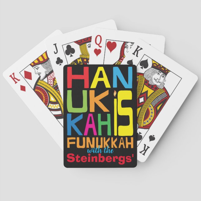 Baraja De Cartas Chanukah es Funukkah (Reverso)