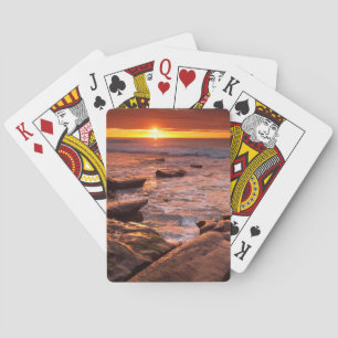 Baraja De Cartas Charcas de marea al atardecer, California