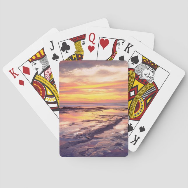 Baraja De Cartas charcas de marea de Sunset Cliffs (Reverso)