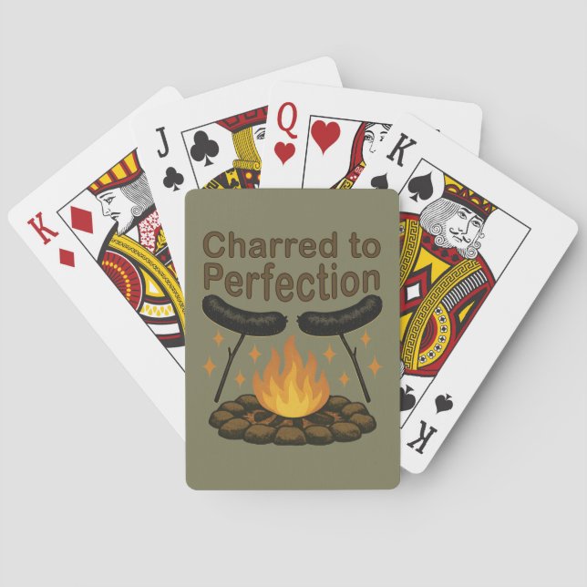Baraja De Cartas Charlada a Perfección Divertida Fogata Perro Calie (Reverso)