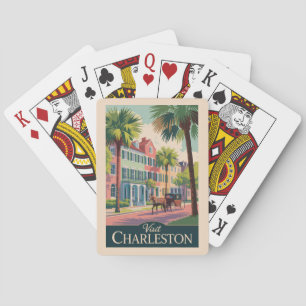 Baraja De Cartas Charleston South Carolina Ilustracion Travel Art