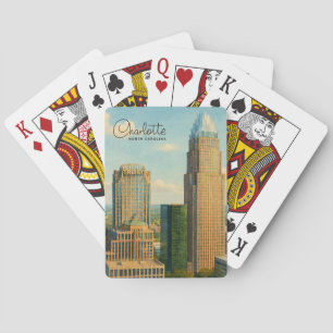 Baraja De Cartas Charlotte NC Acuarela del Horizonte Viaje
