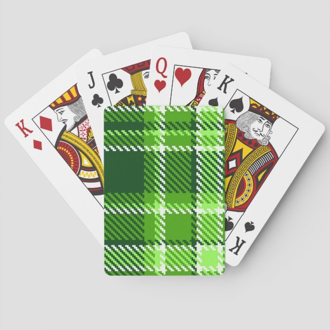 Baraja De Cartas Checkered Green Color Pattern (Reverso)
