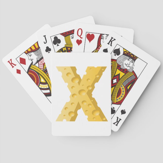Baraja De Cartas Cheese Letter X Typography (Reverso)