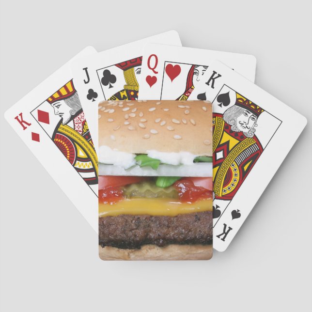 Baraja De Cartas cheeseburger delicioso con la fotografía de las (Reverso)