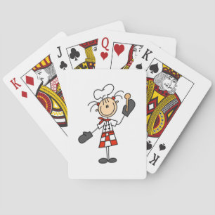 Baraja De Cartas Chef femenina con manoplas y cuchara de madera