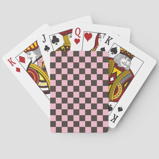 Baraja De Cartas Cherry blossom checkered board pattern (Reverso)