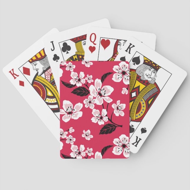 BARAJA DE CARTAS CHERRY BLOSSOM - SAKURA (ROJO) (Reverso)