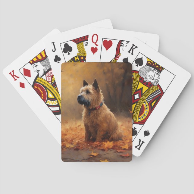 Baraja De Cartas Chesapeake Bay Terrier en otoño (Reverso)
