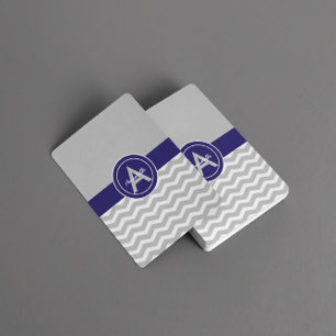 Baraja De Cartas Chevron azul gris