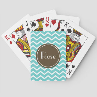 Baraja De Cartas Chevron clásico Choco-Elige su color de fondo