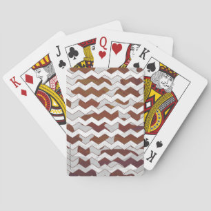 Baraja De Cartas Chevron Cow Brown and White Print