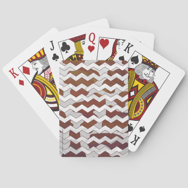 Baraja De Cartas Chevron Cow Brown and White Print (Reverso)