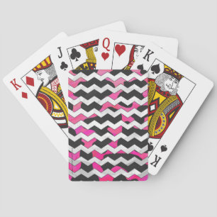 Baraja De Cartas Chevron Cow Hot Pink and Black Print