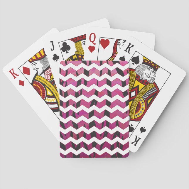 Baraja De Cartas Chevron Tiger Hot Pink and Black Print (Reverso)