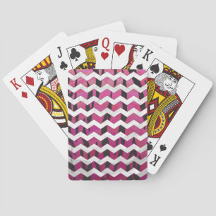 Baraja De Cartas Chevron Tiger Hot Pink and Black Print