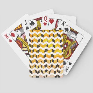 Baraja De Cartas Chevron Tiger Impresión negra y Naranja