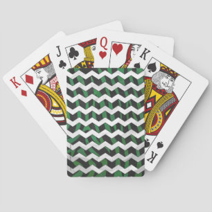 Baraja De Cartas Chevron Zebra Black and Green Print