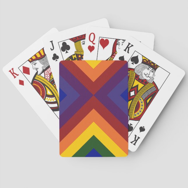 Baraja De Cartas Chevrons arcoiris (Reverso)