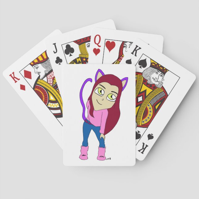 Baraja De Cartas chibi catgirl (Reverso)
