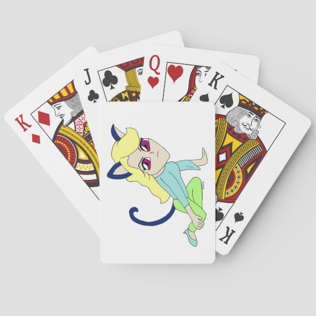 Baraja De Cartas chibi catgirl (Reverso)