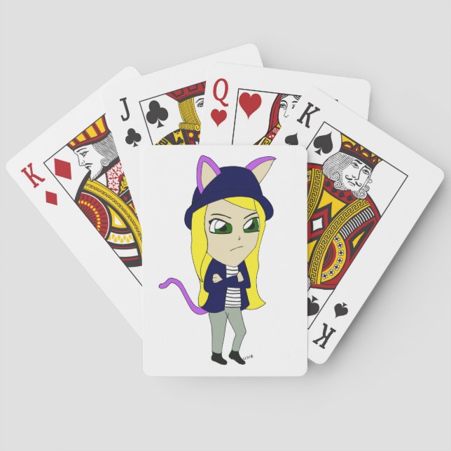Baraja De Cartas chibi catgirl (Reverso)