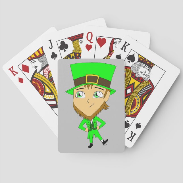 Baraja De Cartas chibi   leprechaun  (Reverso)