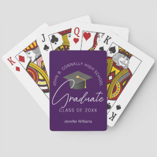 Baraja De Cartas Chic Morado Licenciado Personalizado Graduación 20