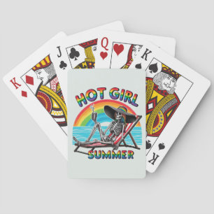 Baraja De Cartas Chica caliente Skeleton Retro Beach Design