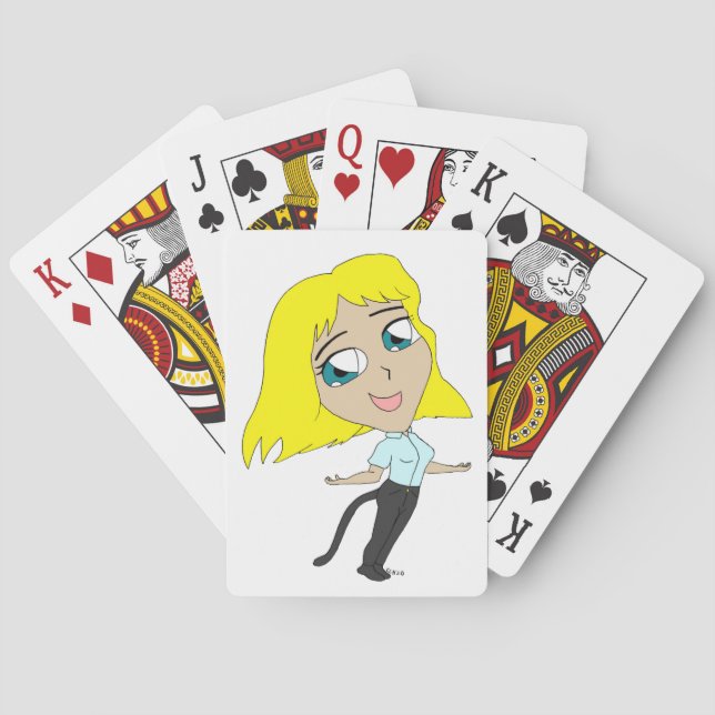 Baraja De Cartas chica chibi con cola  (Reverso)