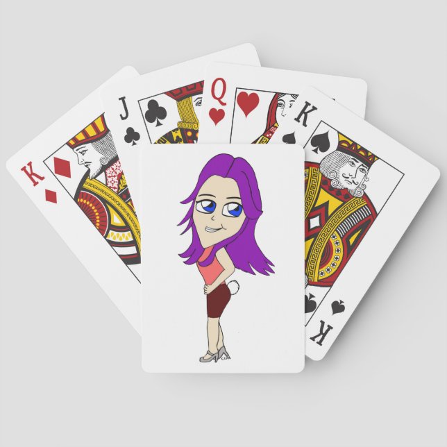 Baraja De Cartas chica chibi con cola de conejo (Reverso)