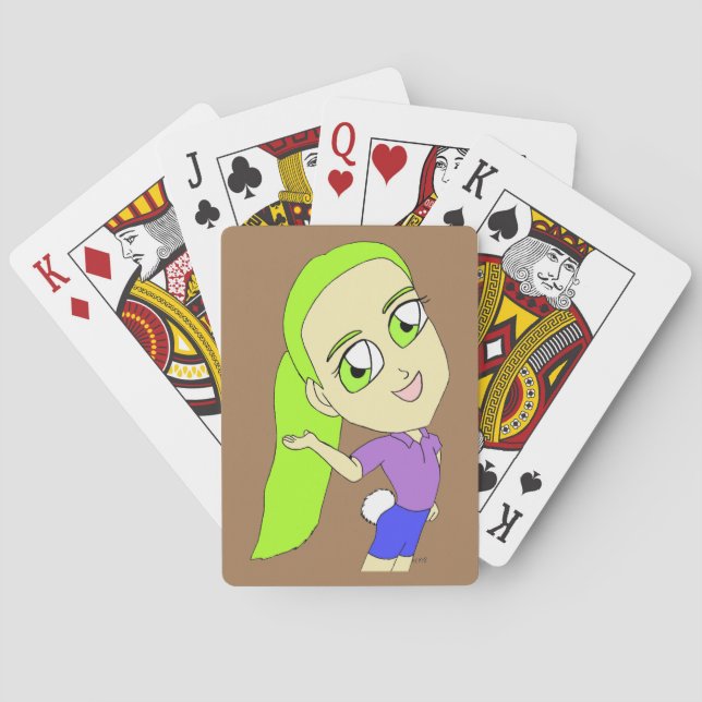 Baraja De Cartas chica chibi con cola de conejo    (Reverso)