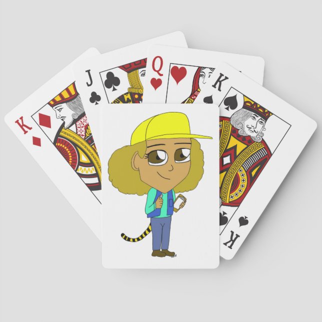 Baraja De Cartas chica chibi con una cola de tigre (Reverso)