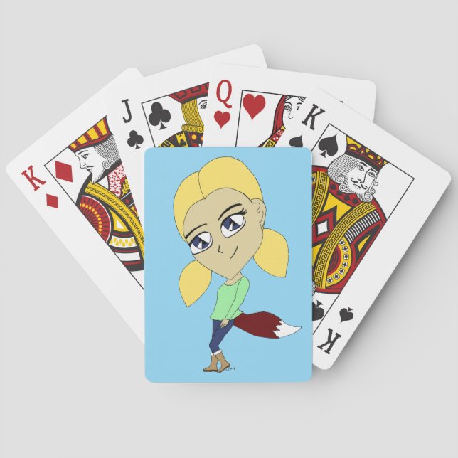 Baraja De Cartas chica chibi zorro (Reverso)