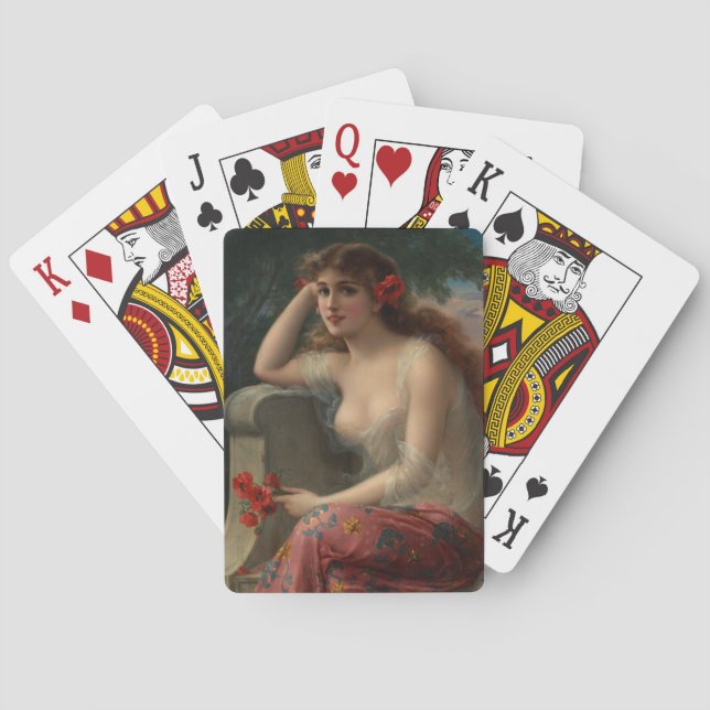 Baraja De Cartas Chica con amapola de Emile Vernon (Reverso)