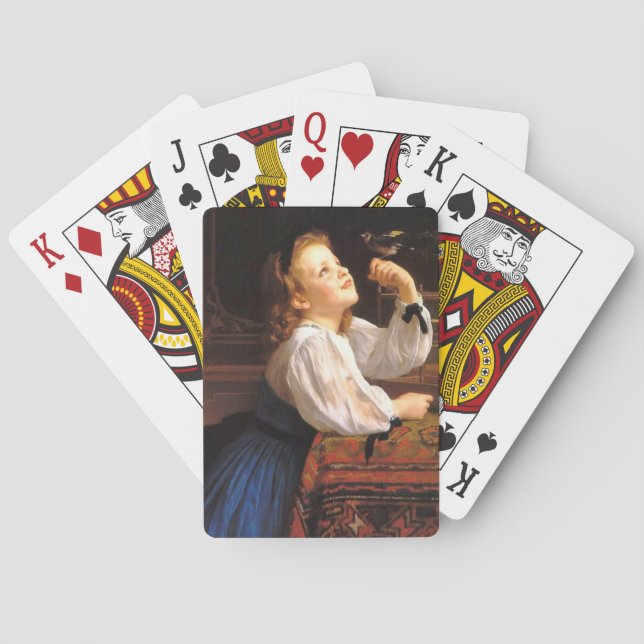 Baraja De Cartas Chica con un pájaro (por William-Adolphe Bouguerea (Reverso)