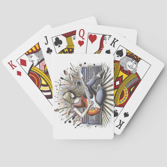 Baraja De Cartas Chica con vibraciones musicales (Reverso)