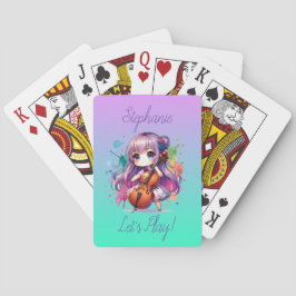 Baraja De Cartas Chica de anime cúpula jugando Cello Player persona